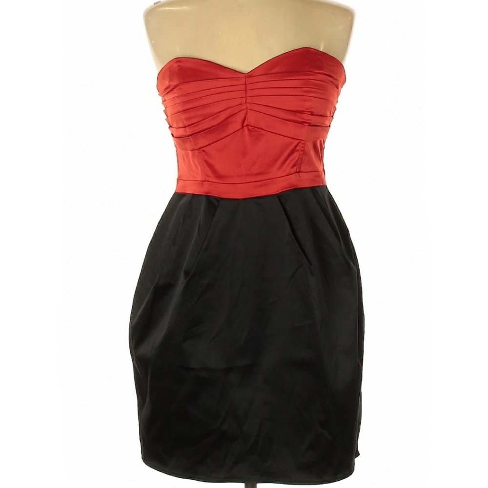 H&M Evening Out Red & Black Strapless Dress